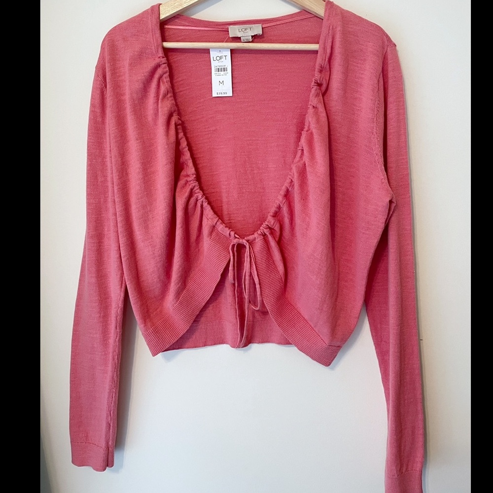 Coral Tie Cardigan